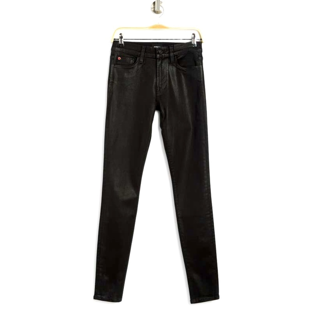 HUDSON Natalie Midrise Pandora Skinny Black Coated Jeans Size: 29